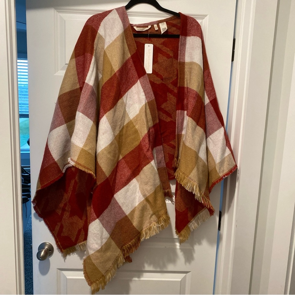 Plaid Fringe Buffalo Plaid Wrap Red, White, Gold Luxury Warmth Stylish